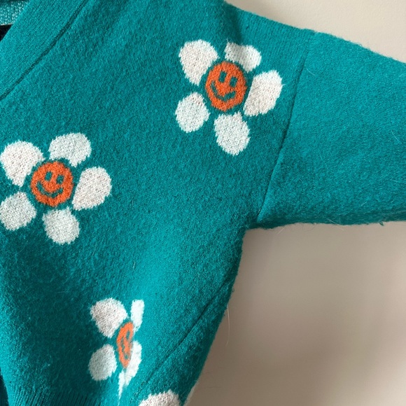 TURQUOISE FLOWER CARDIGAN SIZE XS - Picture 5 of 5